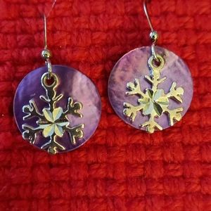Silvervand Purple Snowflake Earrings